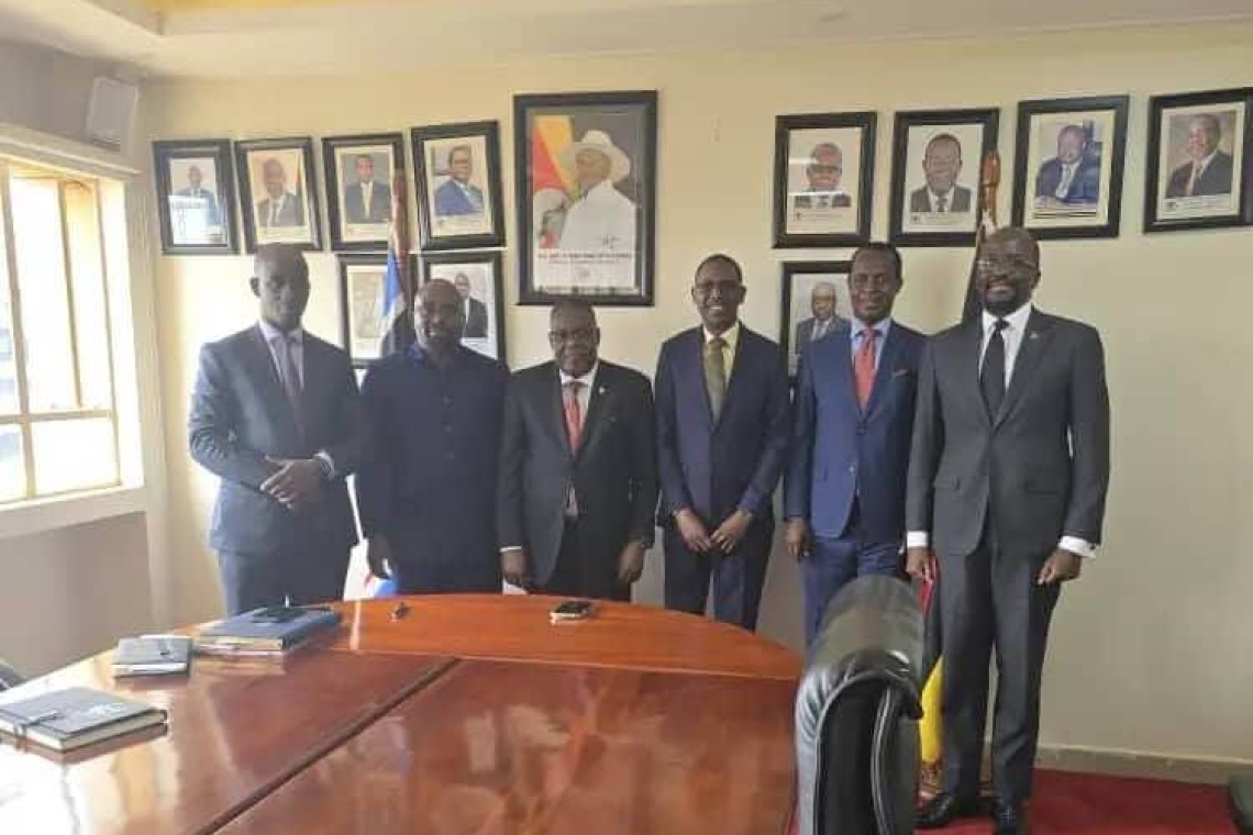 📸 Buganda Kingdom officials, including Prince David Wassajja, pose for a group photo after meeting with Attorney General Hon. Kiryowa Kiwanuka in Kampala
